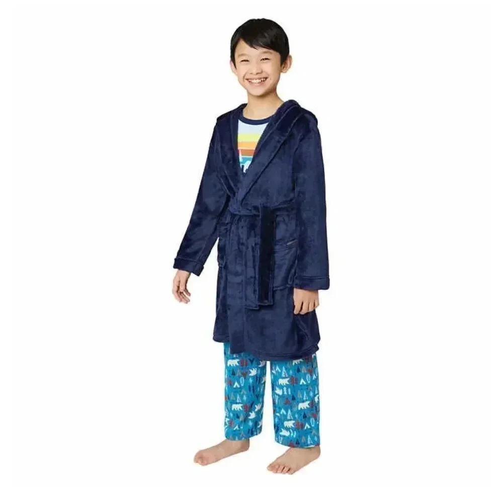 #3 Eddie Bauer Youth 3-piece Robe & Matching Pajamas Set Size Medium 10/12 Boys